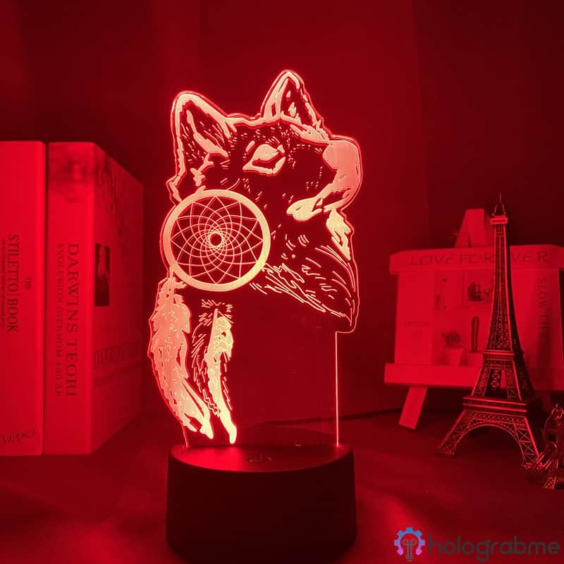 Lampe 3D Attrape Reve Loup 1