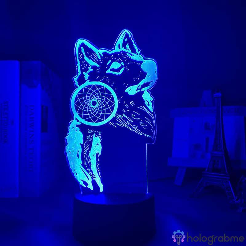Lampe 3D Attrape Reve Loup 3
