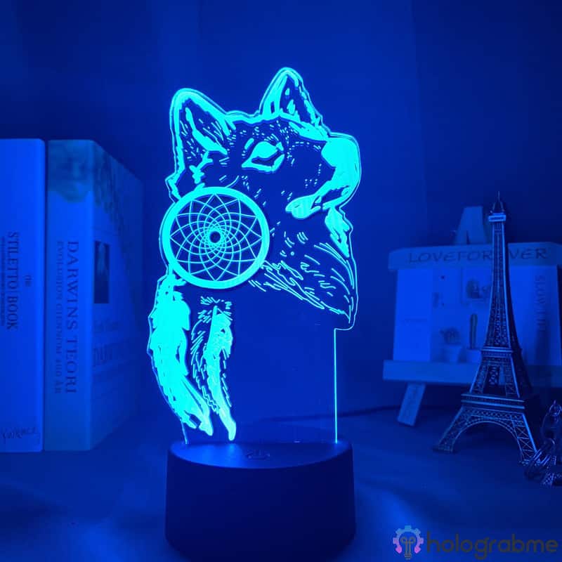 Lampe 3D Attrape Reve Loup 6
