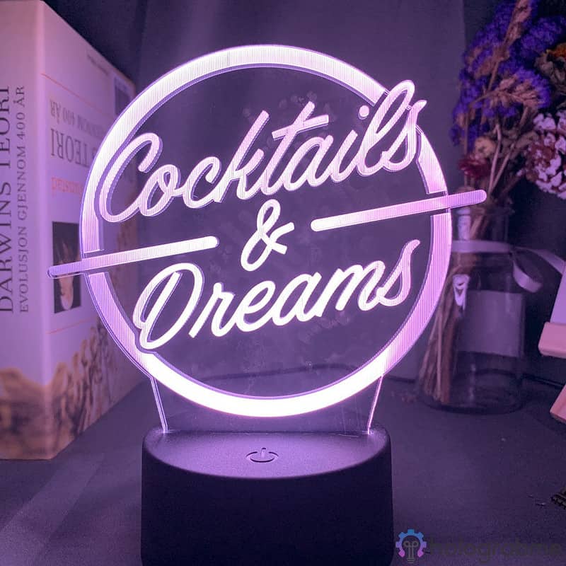 Lampe 3D Bar a Cocktails 4