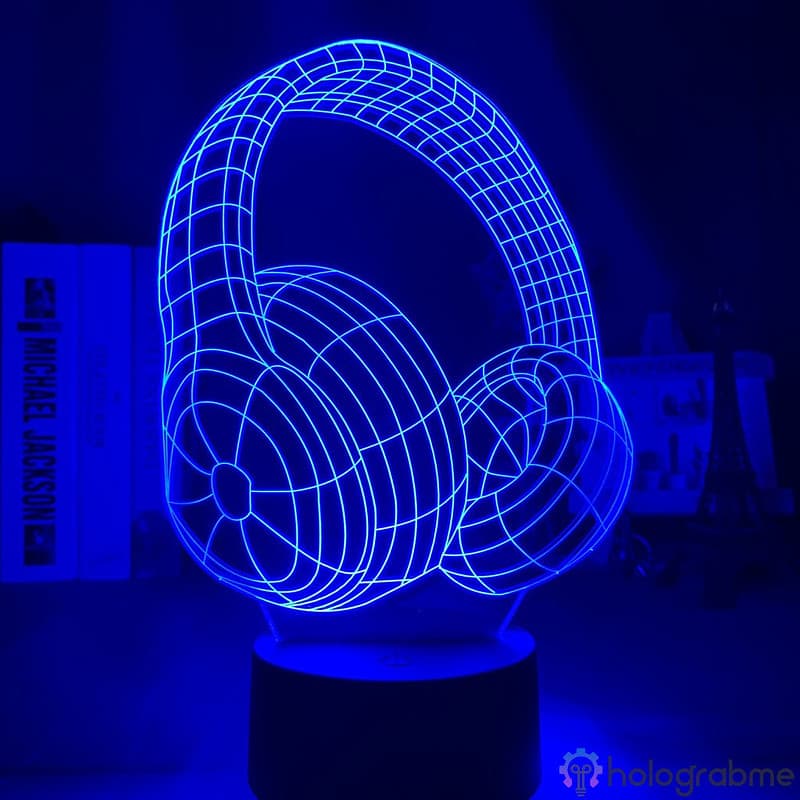 Lampe 3D Casque Musique 3