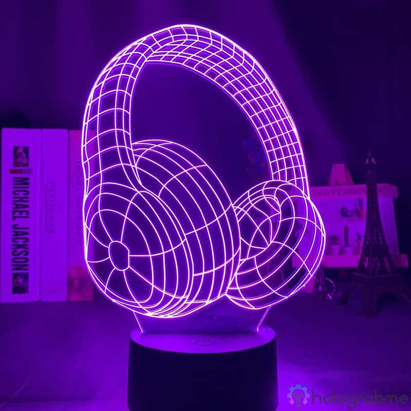 Lampe 3D Casque Musique 7