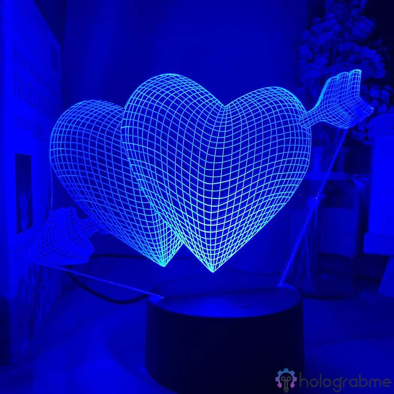 Lampe 3D Coeur Fleche 3