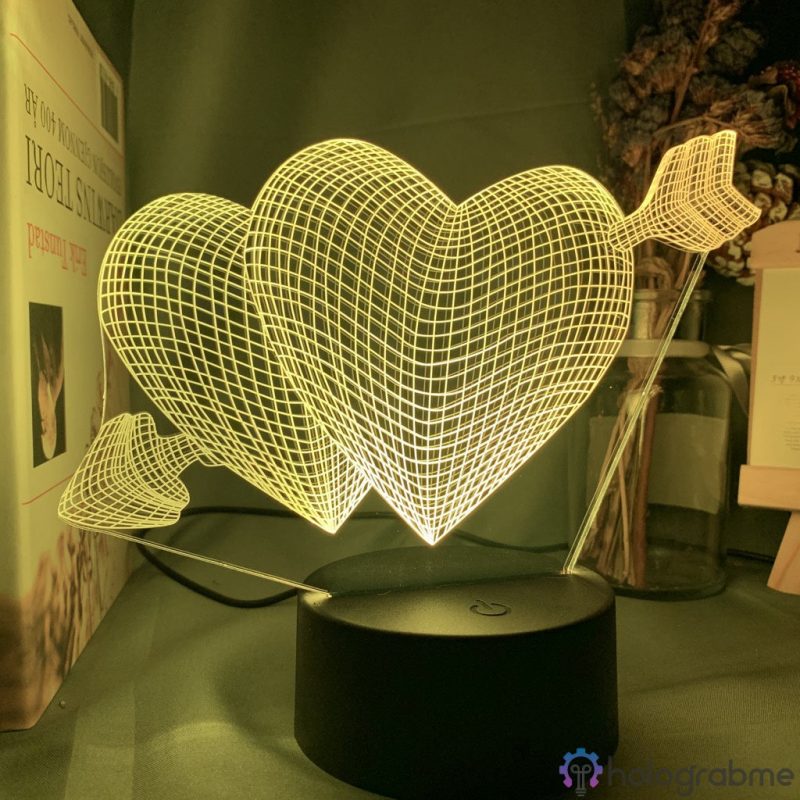 Lampe 3D Coeur Fleche 5