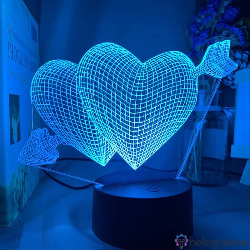 Lampe 3D Coeur Fleche 6