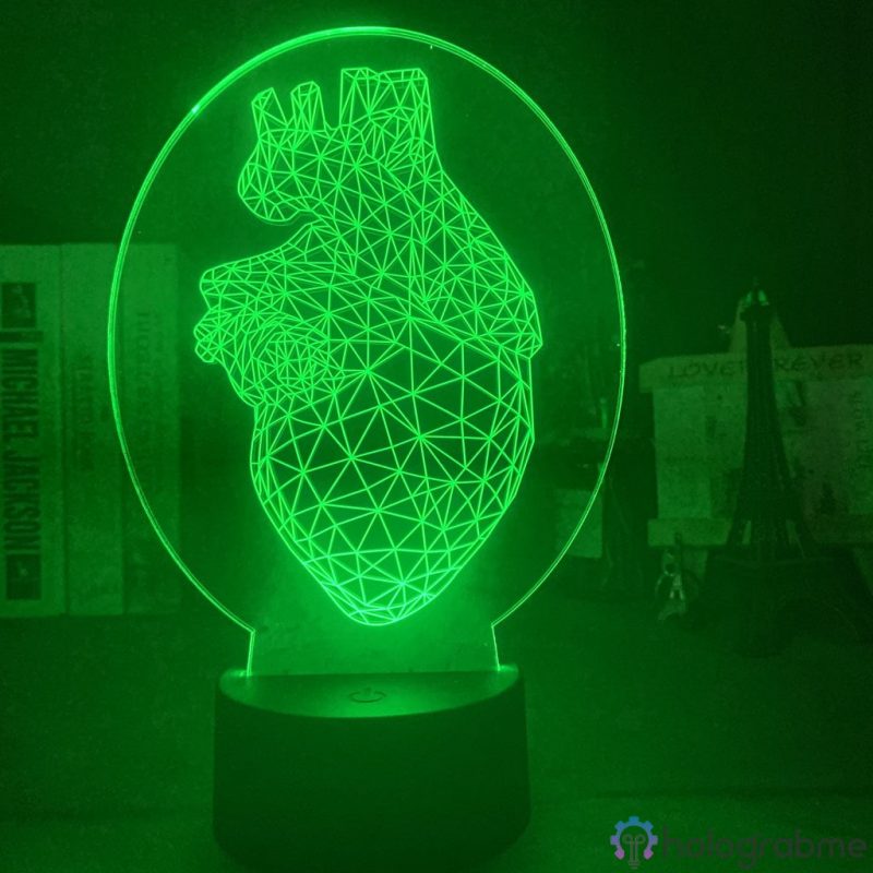 Lampe 3D Coeur Geometrique 2