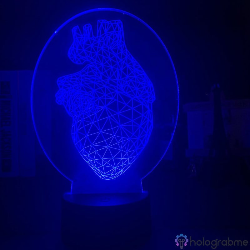 Lampe 3D Coeur Geometrique 3