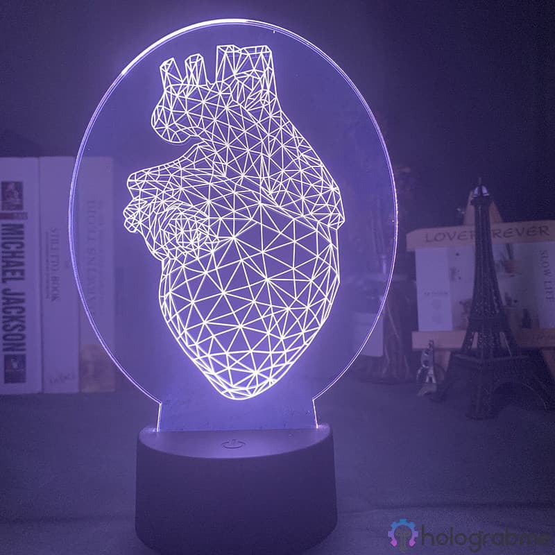 Lampe 3D Coeur Geometrique 4