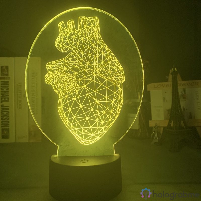 Lampe 3D Coeur Geometrique 5