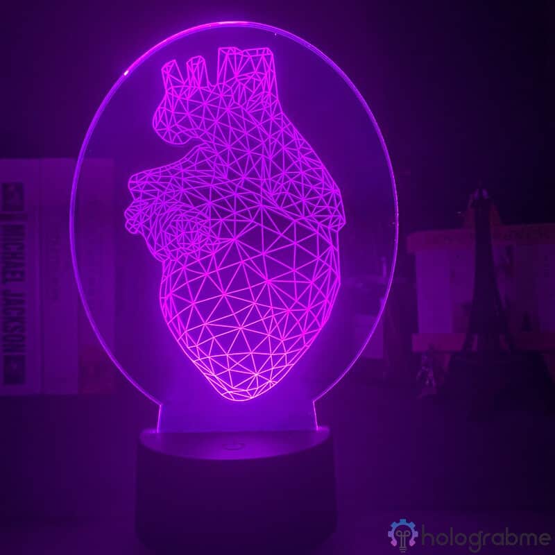 Lampe 3D Coeur Geometrique 7