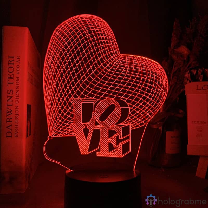 Lampe 3D Coeur Love 1