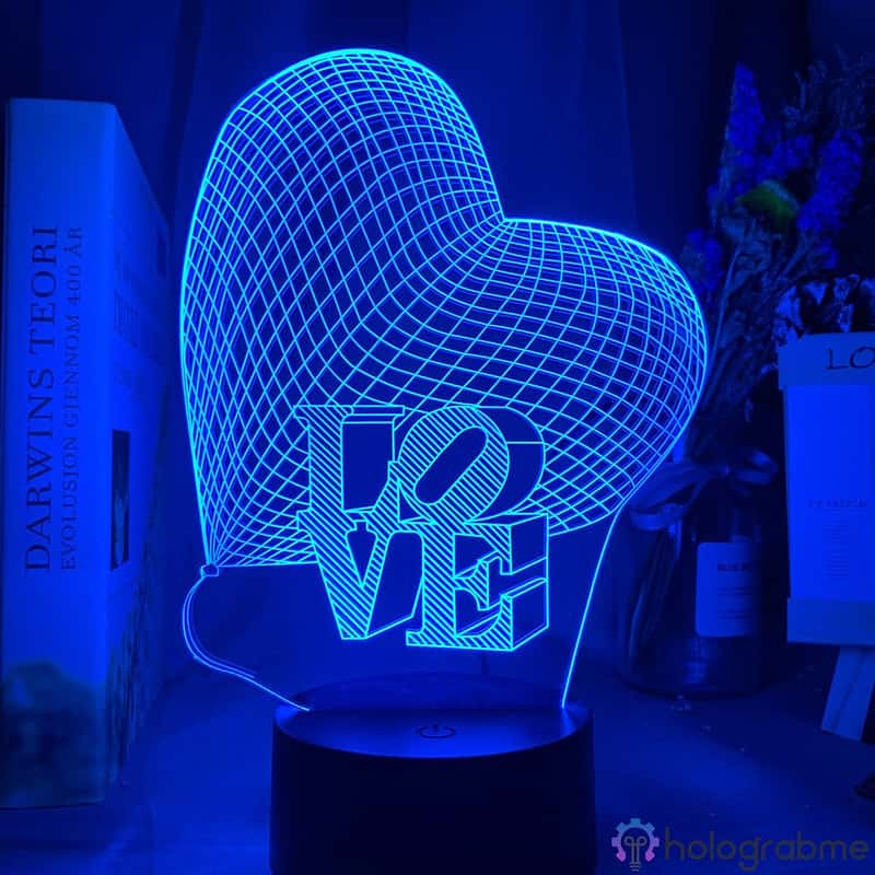 Lampe 3D Coeur Love 5