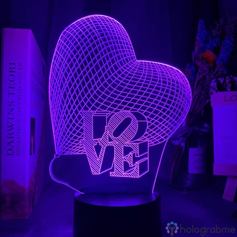 Lampe 3D Coeur Love 6