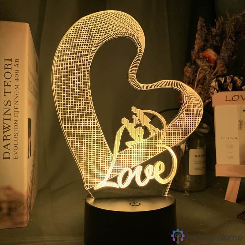 Lampe 3D Coeur Love Couple 3