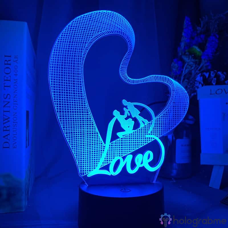 Lampe 3D Coeur Love Couple 4