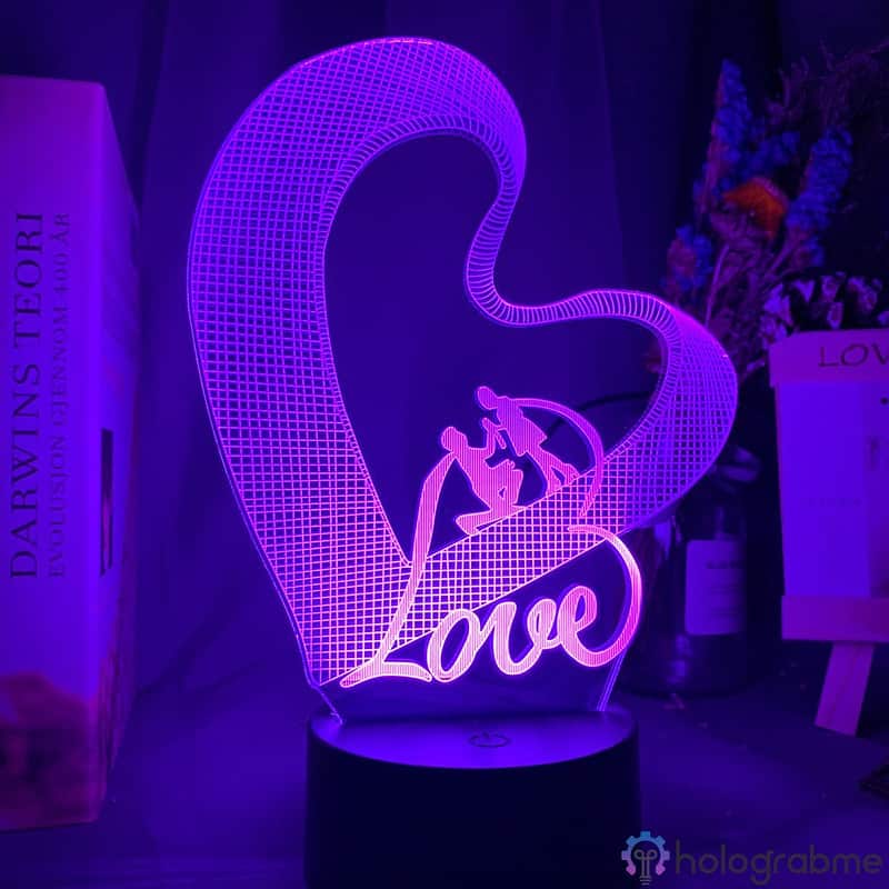 Lampe 3D Coeur Love Couple 5