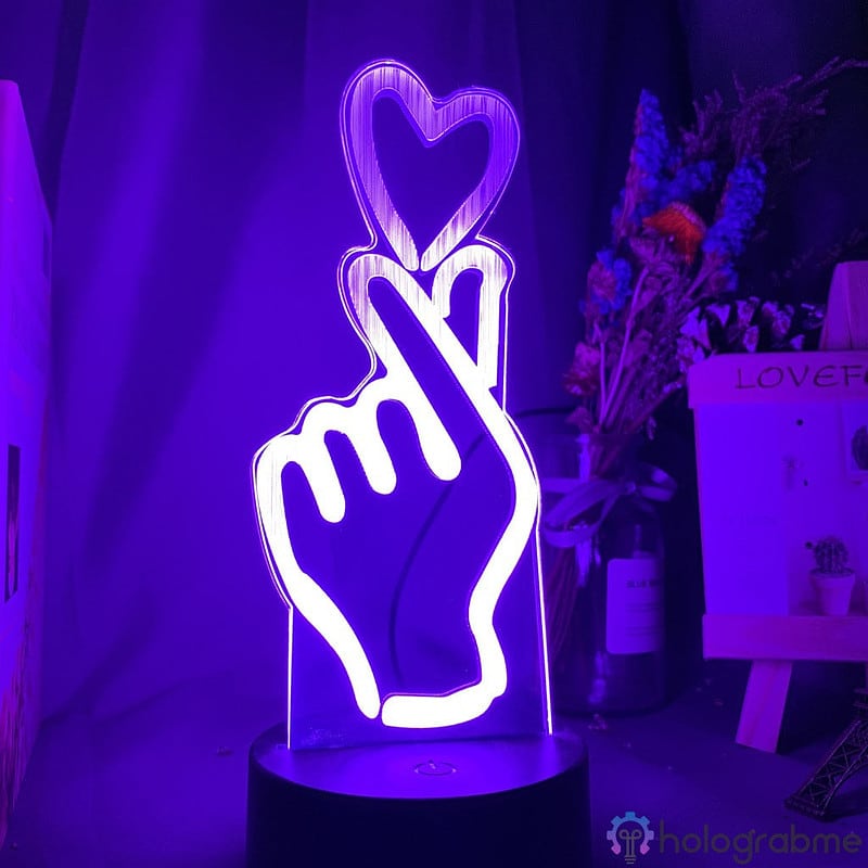 Lampe 3D Coeur Main 1