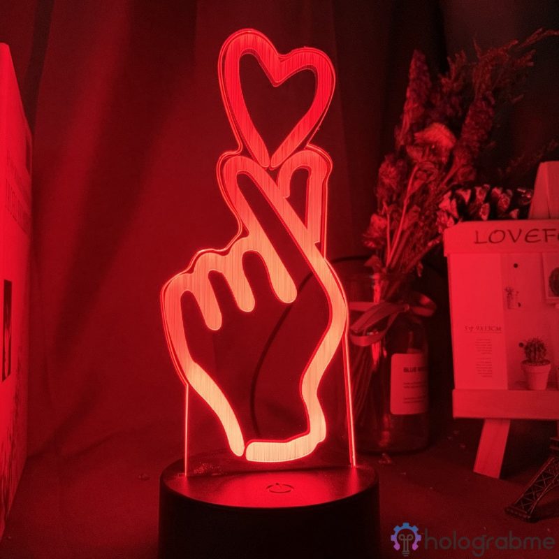 Lampe 3D Coeur Main 2