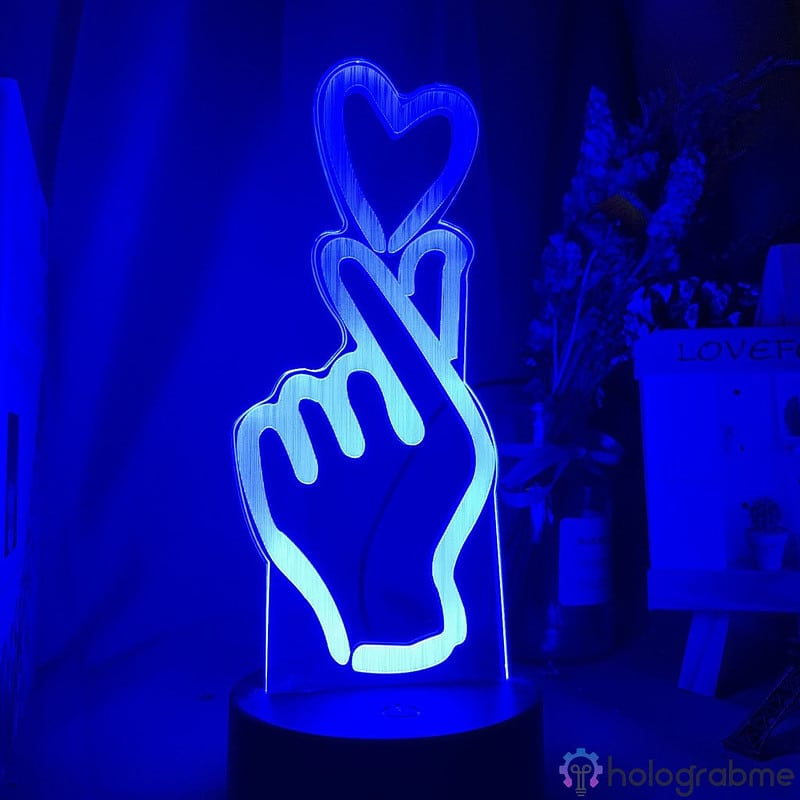 Lampe 3D Coeur Main 4
