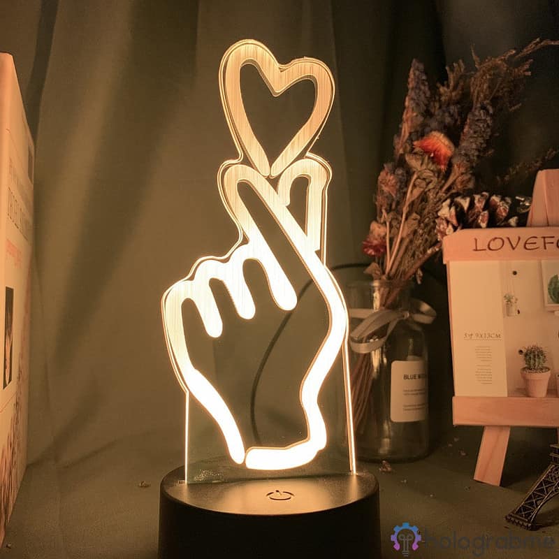 Lampe 3D Coeur Main 5