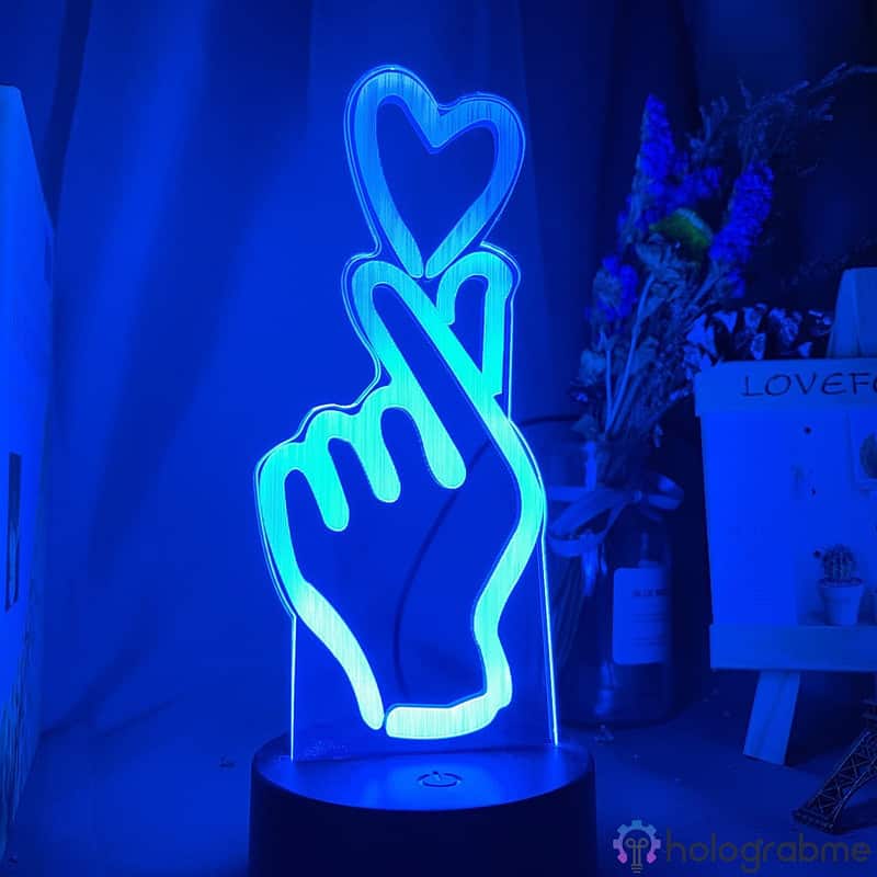 Lampe 3D Coeur Main 6