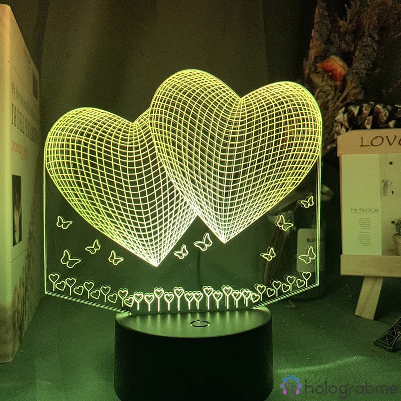 Lampe 3D Fleur Coeur 2