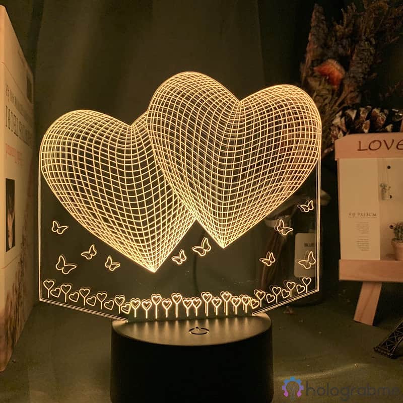 Lampe 3D Fleur Coeur 5