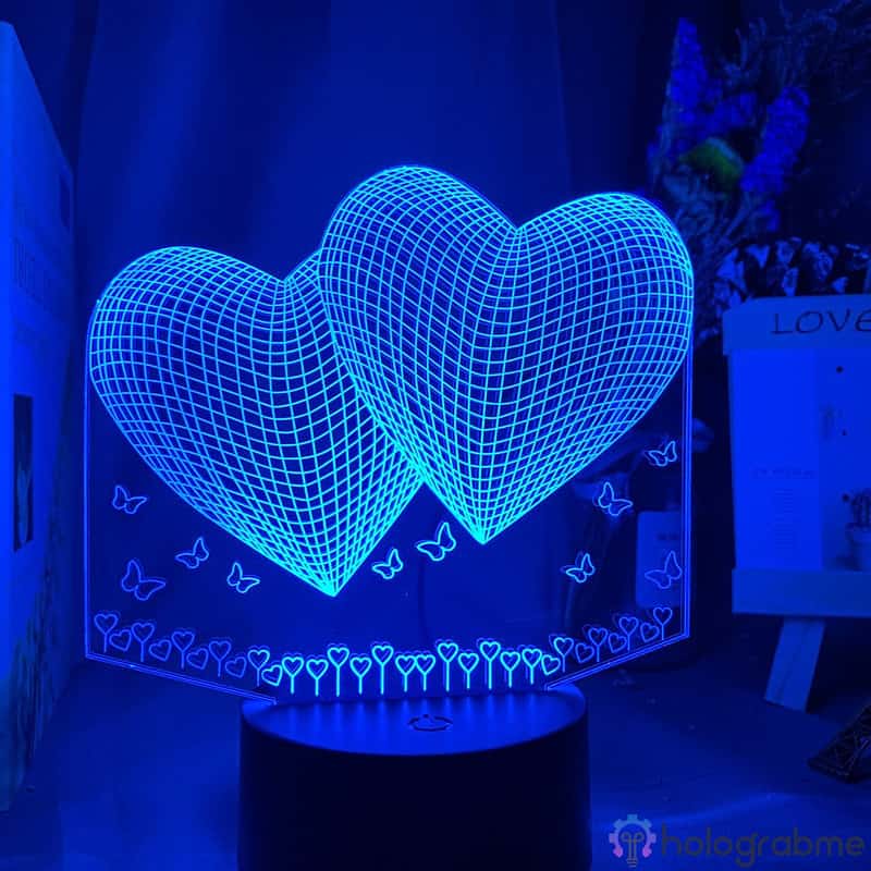 Lampe 3D Fleur Coeur 6