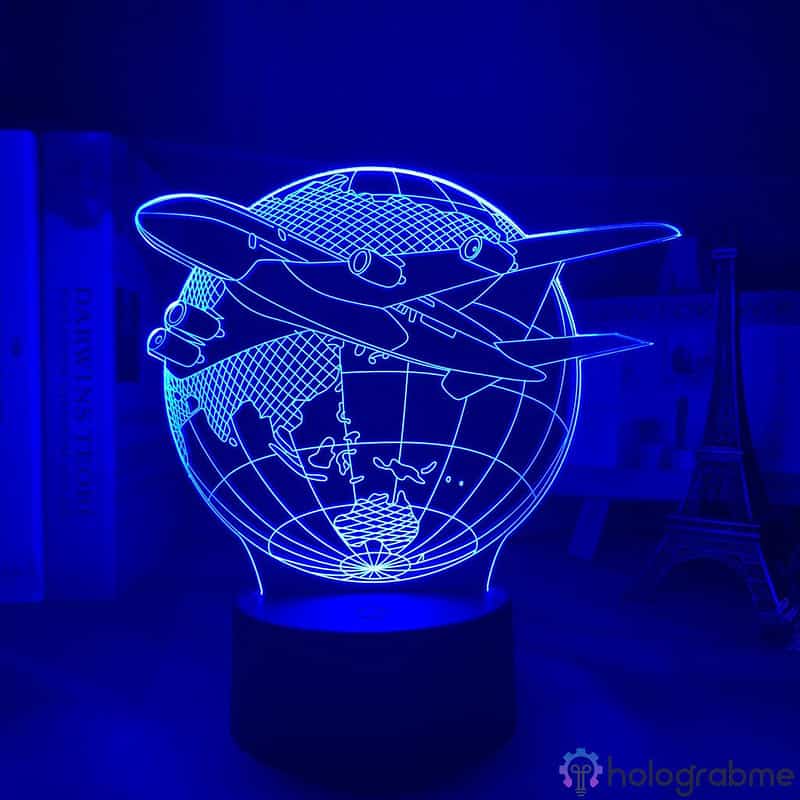 Lampe 3D Globe Avion 3
