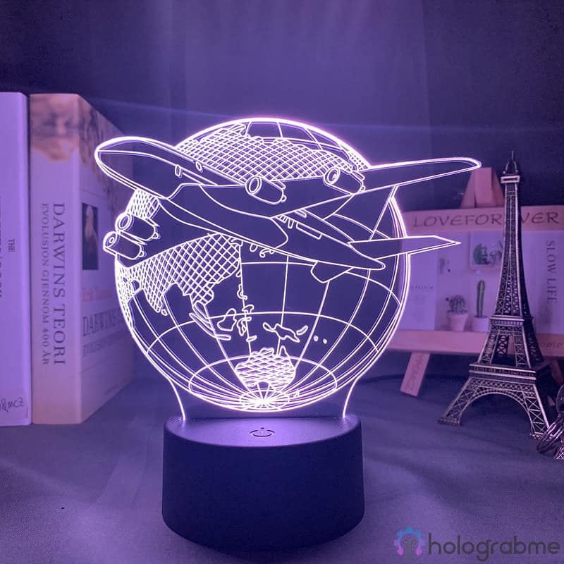 Lampe 3D Globe Avion 4