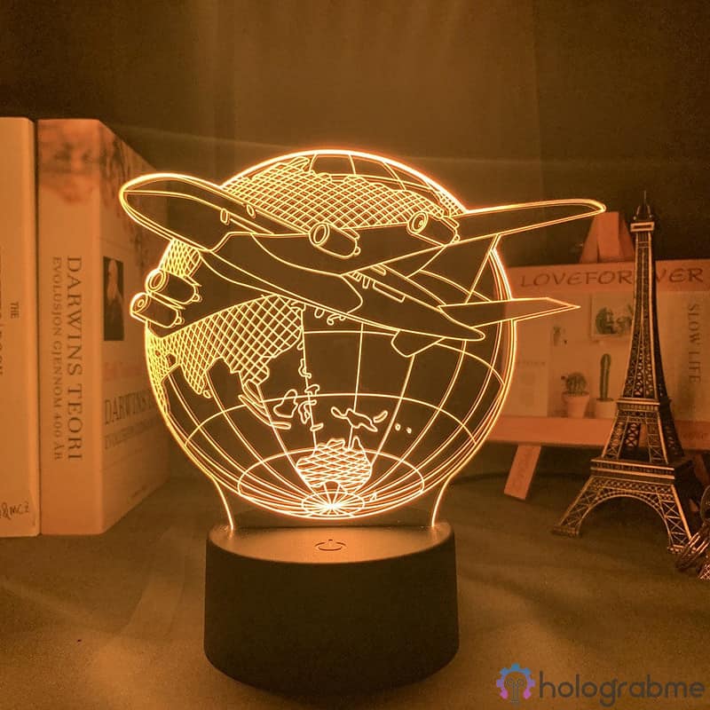Lampe 3D Globe Avion 5