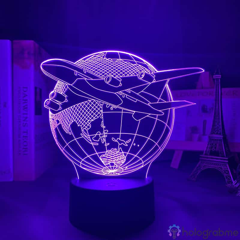 Lampe 3D Globe Avion 7