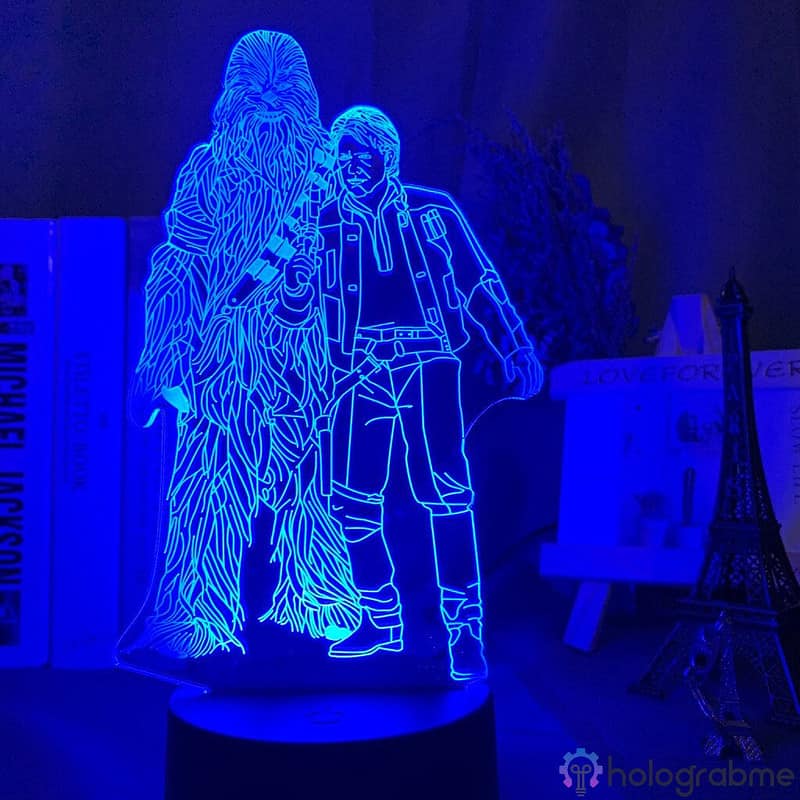 Lampe 3D Han Solo Chewbacca 3