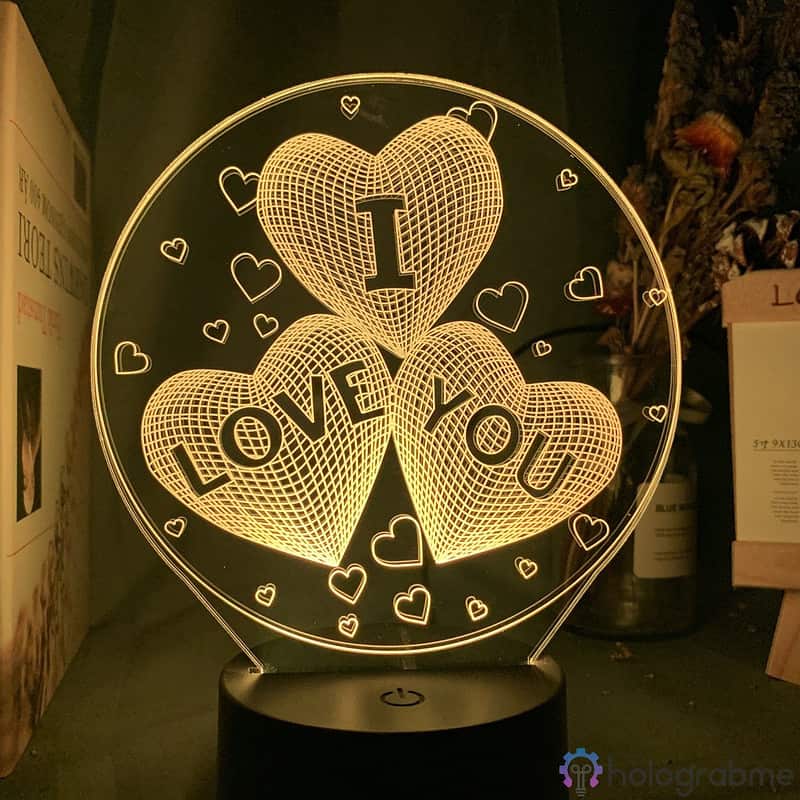 Lampe 3D I love you 4