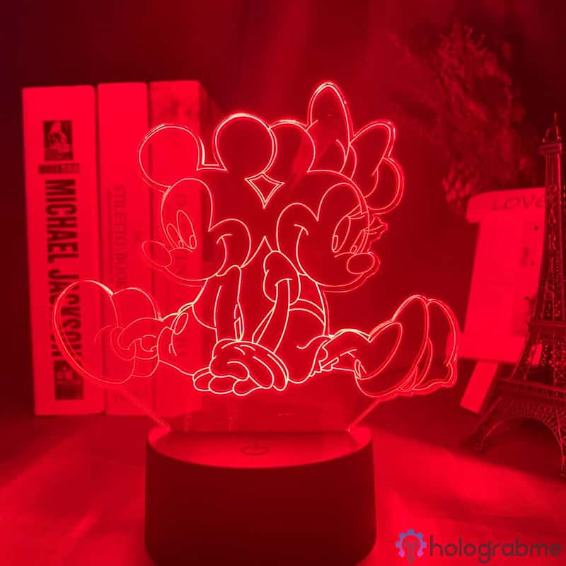 Lampe 3D Mickey et Minnie 3