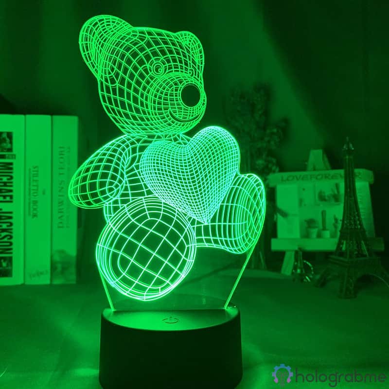 Lampe 3D Nounours Amoureux 2