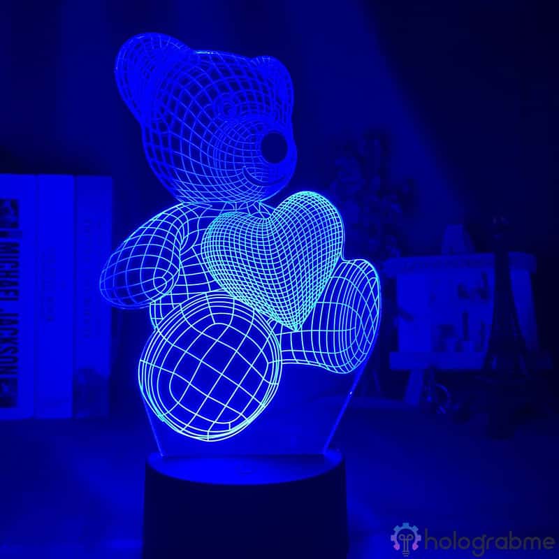 Lampe 3D Nounours Amoureux 3