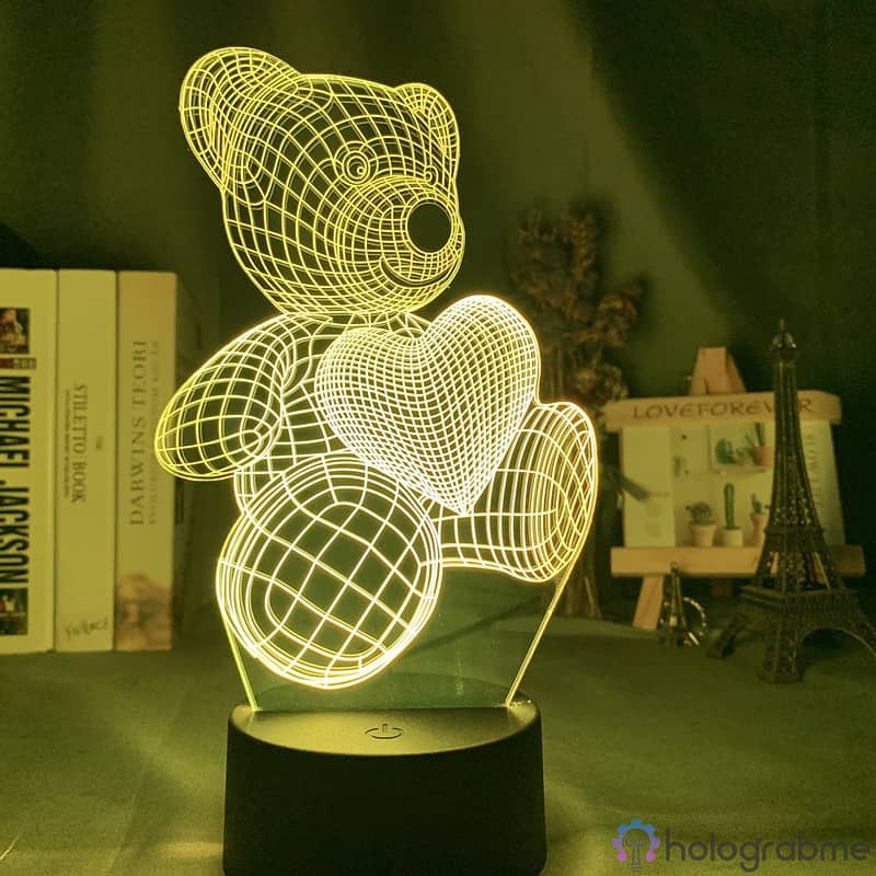 Lampe 3D Nounours Amoureux 5