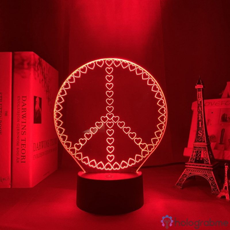Lampe 3D Peace and Love 1