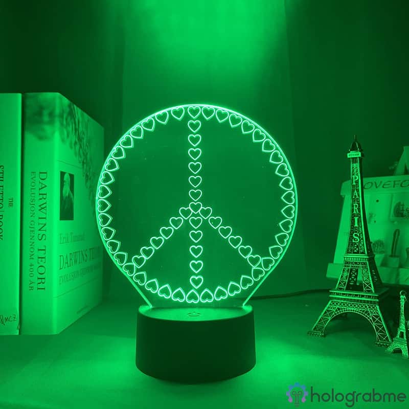 Lampe 3D Peace and Love 2