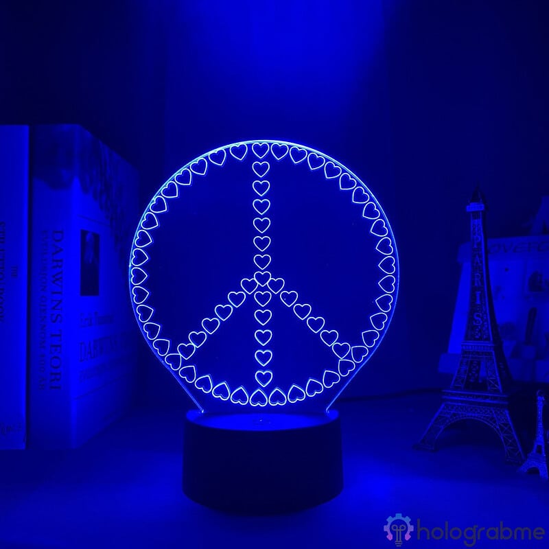 Lampe 3D Peace and Love 3