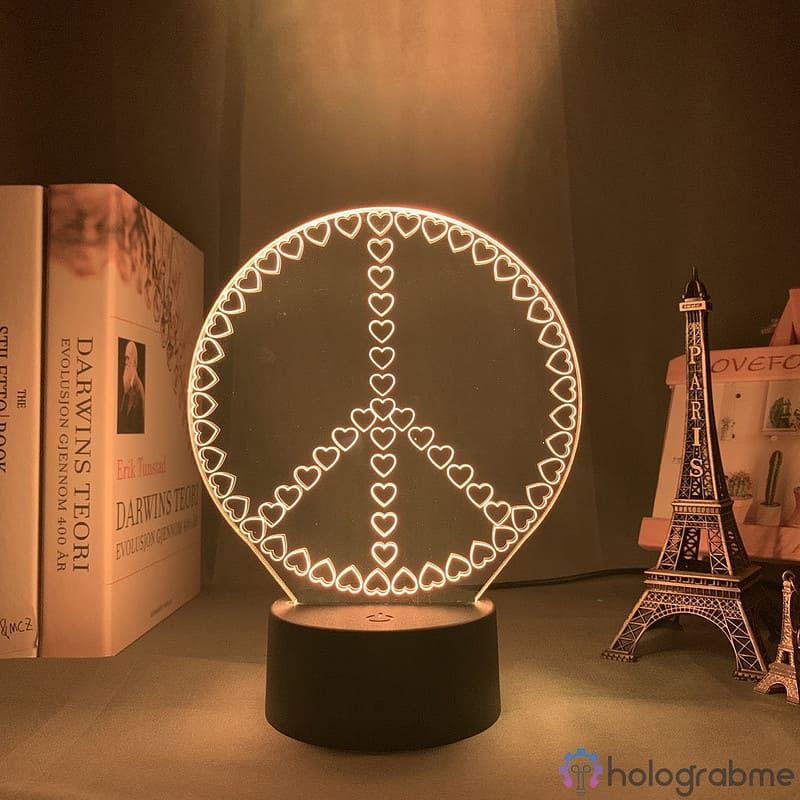 Lampe 3D Peace and Love 5