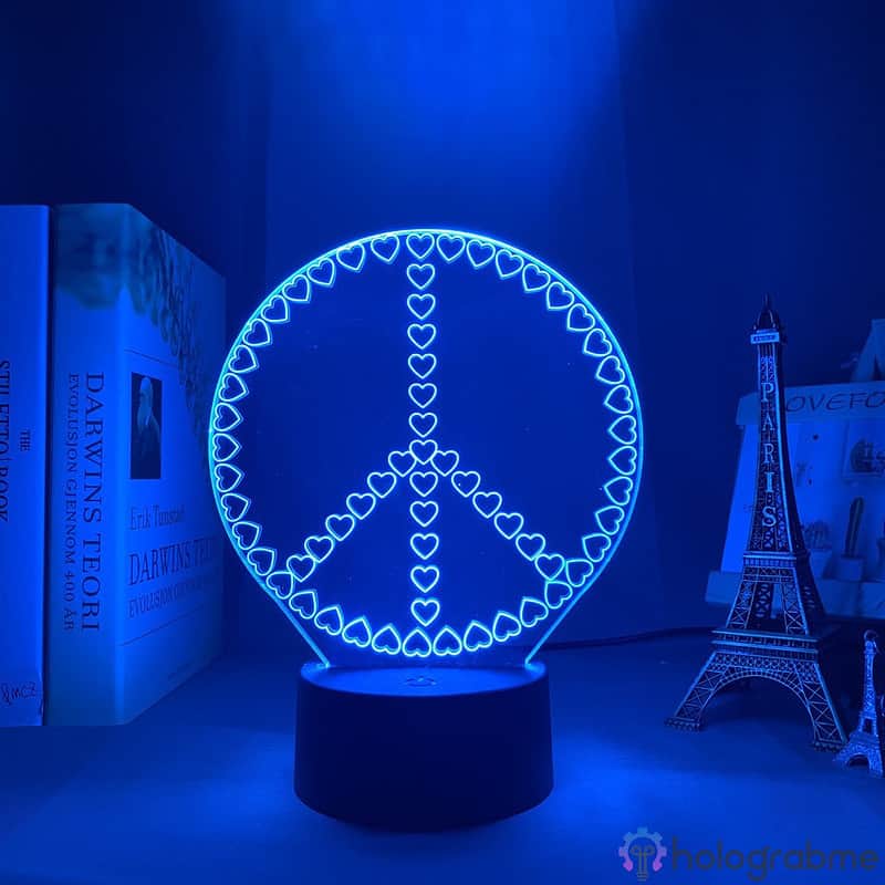 Lampe 3D Peace and Love 6