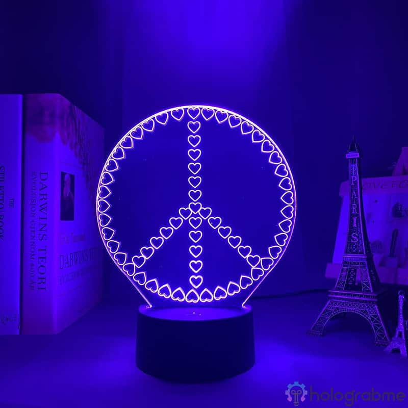 Lampe 3D Peace and Love 7