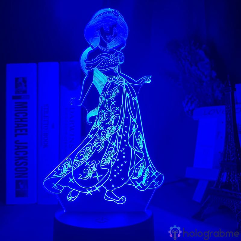 Lampe 3D Princesse Jasmine 3